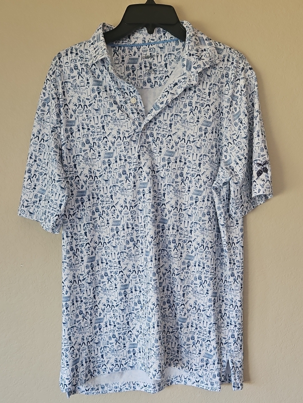 Johnnie-O Football Print Polo Medium